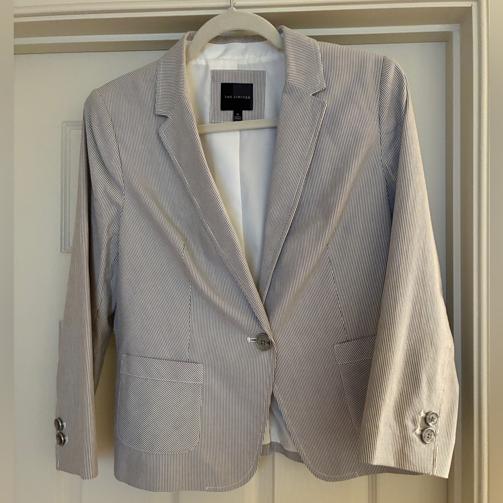 The Limited Gray Pinstripe Blazer